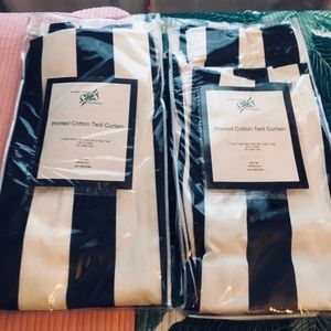 NW BLACK & WHITE STRIPE COTTON TWILL CURTAIN 96”